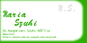 maria szuhi business card